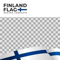 vectorillustratie van de vlag van finland met transparante achtergrond. land vlag vector sjabloon.