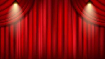 rode gordijnen bioscoop theater mockup. sjabloonachtergrond met elegante gordijnen vector