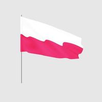 Poolse vlag. nationale wapperende vlag van polen. vector