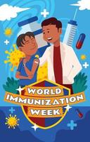 wereld immunisatie week poster vector