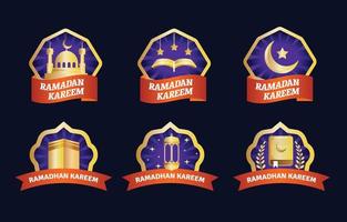 ramadan kareeem stickerset vector