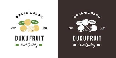 vintage duku fruit logo illustratie geschikt voor fruitwinkel en fruitboerderij vector