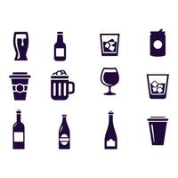drankjes en dranken pictogrammen vector