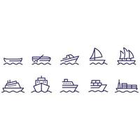 schip en boot iconen vector design