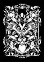 Maori masker Tribal Tattoo illustratie vector