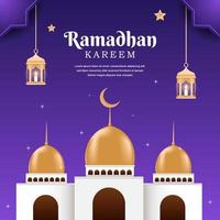 ramadan social media postsjabloon banner, bewerkbare vierkante achtergrond voor social media post vector