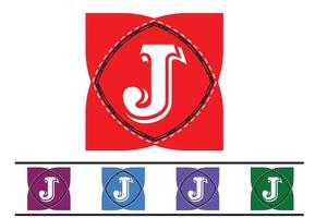 j brief nieuw logo en pictogram ontwerpsjabloon vector