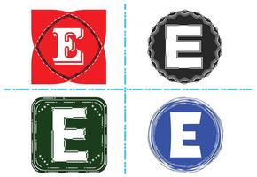 e letter nieuw logo en pictogram ontwerpsjabloon vector