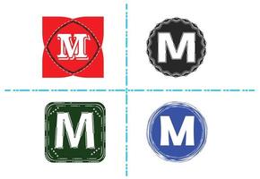 m brief nieuw logo en pictogram ontwerpsjabloon vector