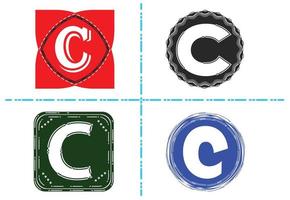 c brief nieuw logo en pictogram ontwerpsjabloon vector