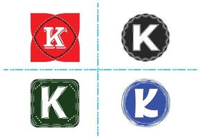 k brief nieuw logo en pictogram ontwerpsjabloon vector