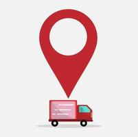 gps-locatie logistiek, pakket volgen, positiepictogram voor verzending transport, symbool voor winkelbezorging