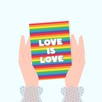 liefde is liefde - lgbt-trotsslogan. LGBT Pride maand in juni. mensenrechten en tolerantie. vector