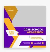 school toelating social media post bannersjabloon vector