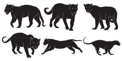 hand getekend silhouet van jaguar vector