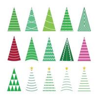 diverse collectie kerstbomen vector