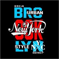 Brooklyn en New York typografieontwerp
