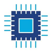 microprocessor glyph tweekleurig pictogram vector