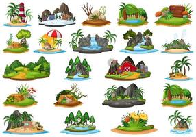 aantal verschillende eiland landschap vector