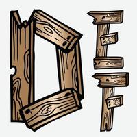 hout boom structuur brieven alfabetten lettertype initialen abc engels creatief decoratief hoofdsteden vector illustratie wild bos