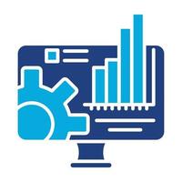 glyph-pictogram voor technische monitor vector