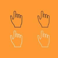 pixel hand zwart-wit ingesteld pictogram. vector