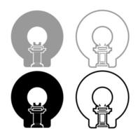 mri diagnostische iconset grijze zwarte kleur illustratie vector