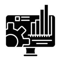 glyph-pictogram voor technische monitor vector