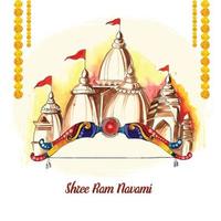 shri ram navami festivalkaart achtergrond vector