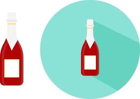 rode champagne, illustratie, vector op een witte achtergrond.