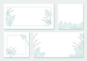 set pastel botanische frames vector