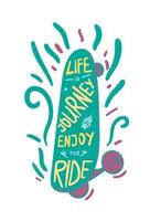 skateboard inspirerende belettering vector