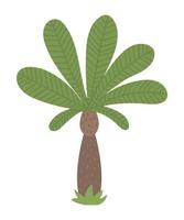 vector tropische palmboom illustraties. jungle gebladerte illustratie. hand getekend plat exotische plant geïsoleerd op een witte achtergrond. heldere kinderachtige zomer groen illustratie.