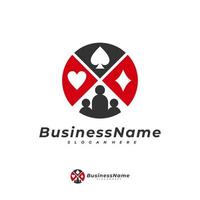 poker mensen logo vector sjabloon, creatief gokken logo ontwerpconcept