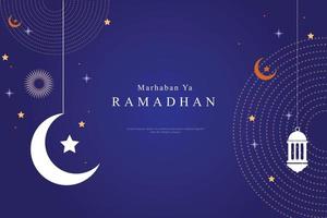 marhaban ya ramadhan achtergrond met kleurovergang vector