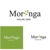 moringa blad logo illustratie vector ontwerp