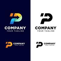 letter p met pijllogo voor uw bedrijf. snelle levering logo. transport logistiek logo sjabloon vector