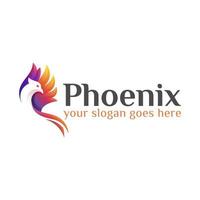 moderne kleurrijke vlieg phoenix of adelaar logo vector ontwerpsjabloon