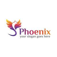 kleurrijke vlieg phoenix of adelaar logo vector ontwerpsjabloon