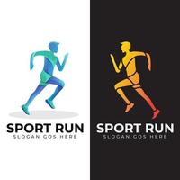 running man silhouet logo ontwerpen voor marathon logo sjabloon, running club of sportclub logo afbeelding