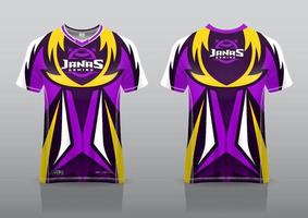 jersey esport gaming-ontwerp voor- en achteraanzicht vector