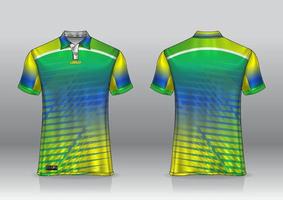 poloshirt jersey ontwerp voor sport buiten voor- en achteraanzicht vector