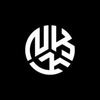 nkk brief logo ontwerp op zwarte achtergrond. nkk creatieve initialen brief logo concept. nkk brief ontwerp. vector