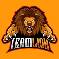hoofd leeuw mascotte esport logo vectorillustratie vector