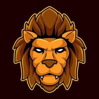 hoofd leeuw mascotte esport logo vectorillustratie vector