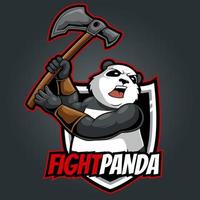 vechter panda mascotte logo illustratie concept vector