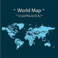platte blauwe infographic wereldkaartcollectie vector