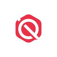 q brief eerste logo vector sjabloonontwerp