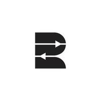 letter r eenvoudige geometrische beweging pijl logo vector