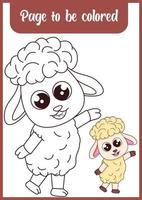 kleurplaat voor kind. schattige schapen vector
